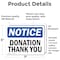 Signmission Donation Thank You, 7 in W x Rectangle, Vinyl Decal OS-2PACK-NS-D-57-L-11458 - alternate 5